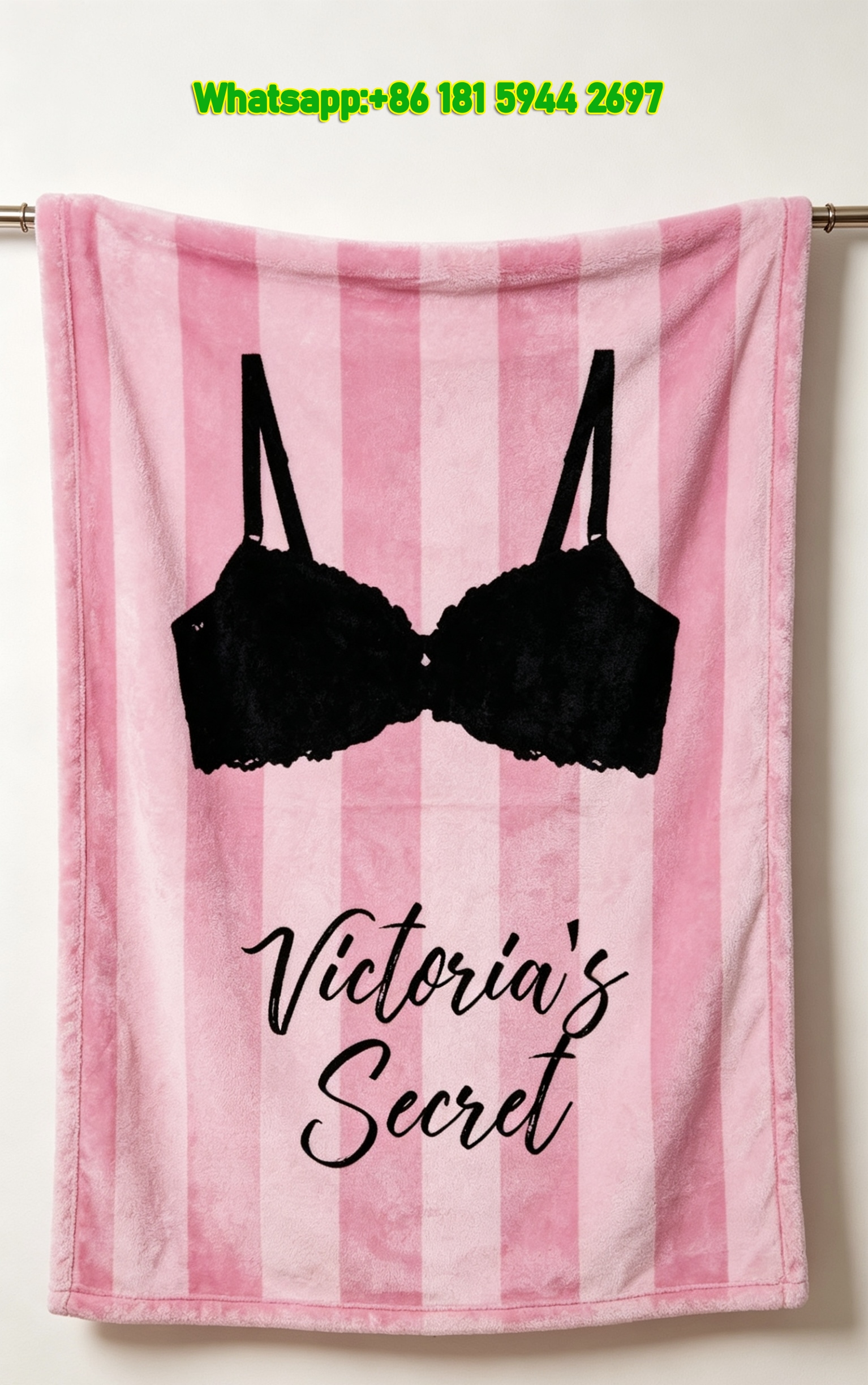 Victoria's Secret Bra Silhouette Flannel Fleece Throw Blanket V017